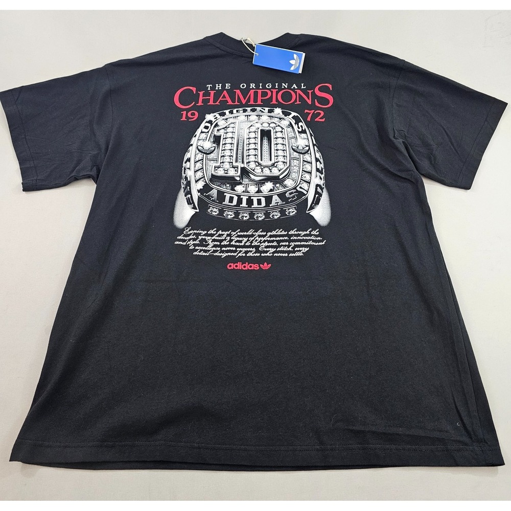 Adidas Mens OG Champions 1972 T-Shirt Black Red KR8878 Large NEW